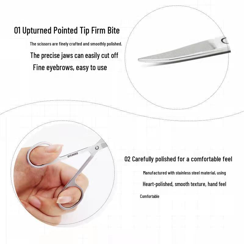 Stainless Steel Eyelash & Eyebrow Trimming Scissors for Beauty Salons