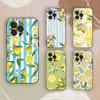 Blumenblätter Zitrone Handyhülle Für iPhone 17,16,15,14,13,12,11,Pro,X,XS,Max,Plus,Weiche Schwarze Hülle