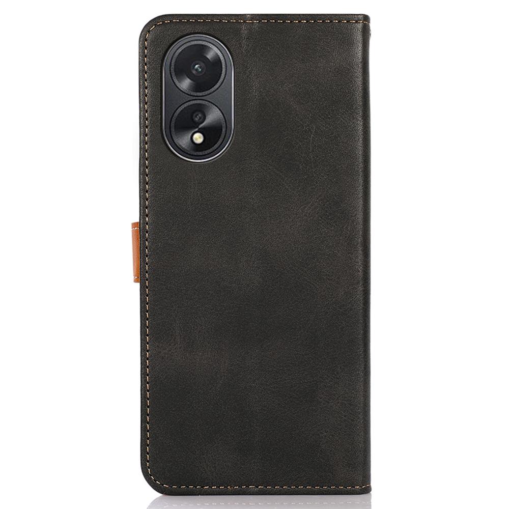 KHAZNEH For Oppo A38 4G Case Cowhide Texture PU Leather Stand Phone Cover Wallet