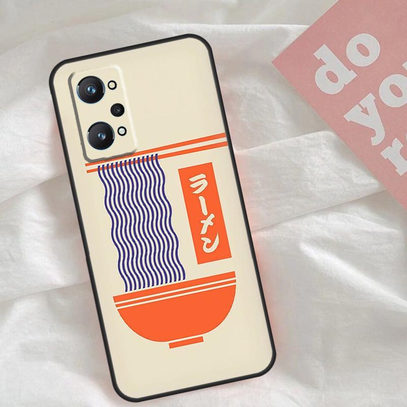 Ramen Cat Japanese Art Case For Realme C65 C67 C71 C63 C61 C55 C51 C53 C35 C75 11 12 13 14 15 Pro Plus GT6 GT7 Pro