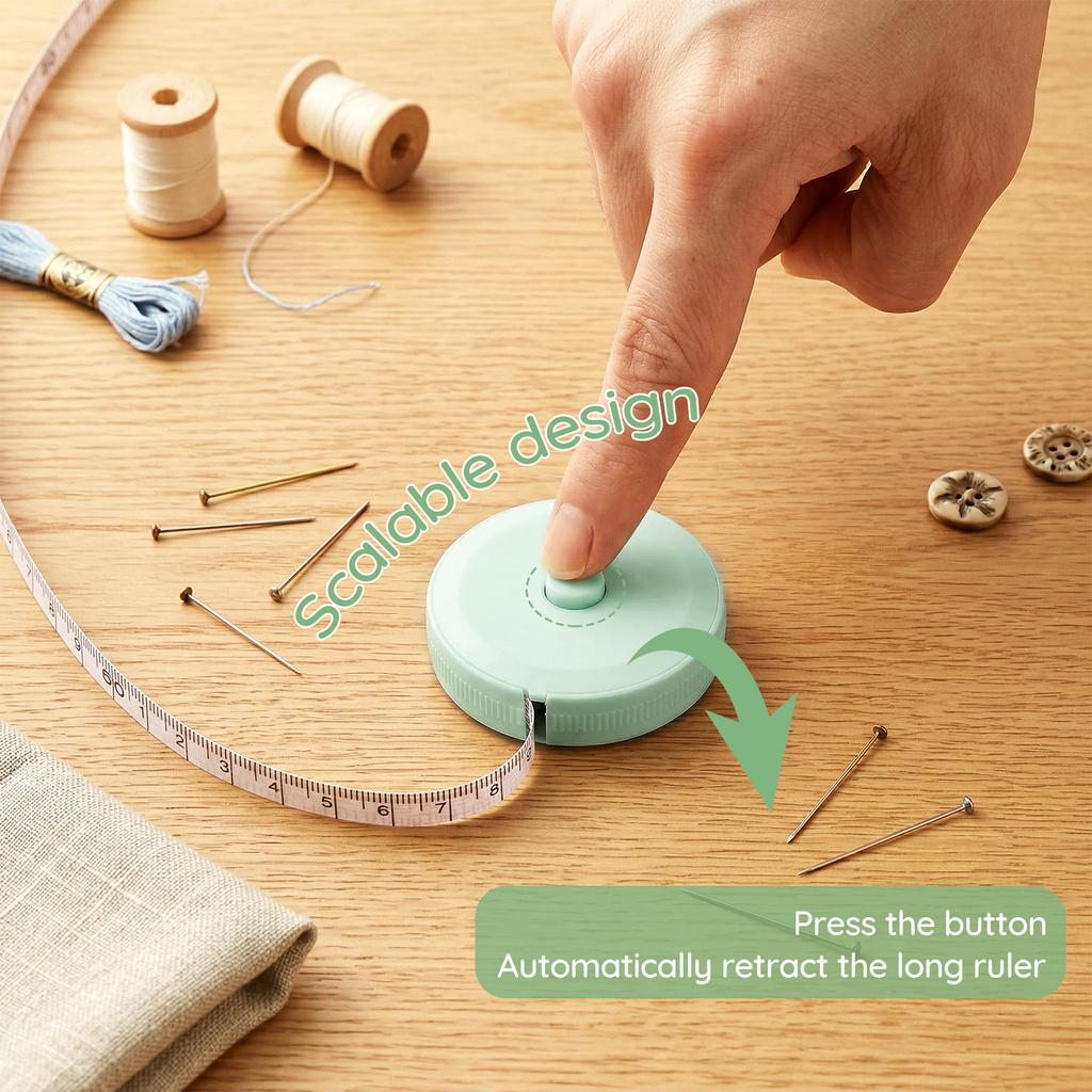 150cm Doublesided Soft Measuring Tape Metric Imperial Flexible Ruler Mini Retractable Measuring Tape for Fabric Sewing Furniture
