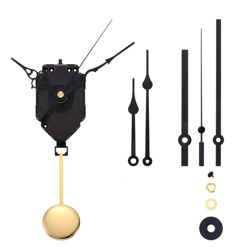 Pendulum Clock Mechanism Set Wall Clock Motor Replacement with Multiple Hands Pointer and Pendulum Repairing Kits