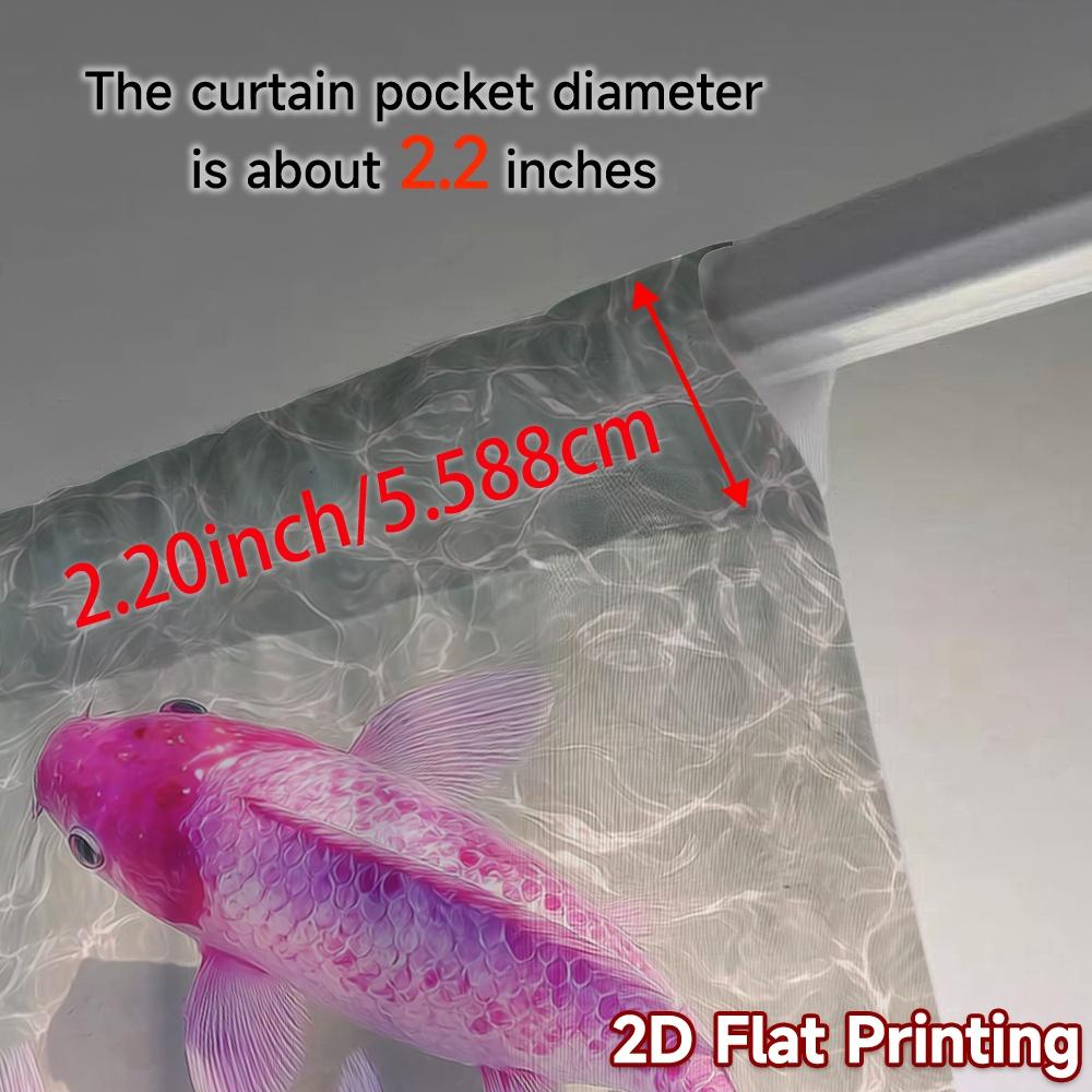 2pcs, 2D FLAT PRINTING Curtains (Without Rod) Pink Koi Duo(1) Minimalist Modern Curtains Fabric Curtains Outdoor Decorations for