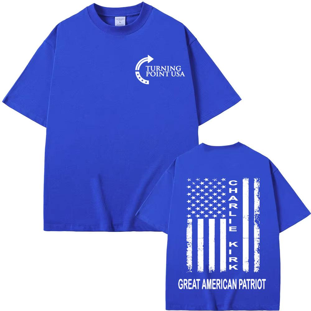 Pray for Charlie Kirk Great American Patriot T-shirts Men 90s Vintage Hip Hop T Shirt Unisex Fashion Casual Short Sleeve T-shirt