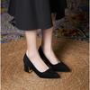 Size 31-44 Fashion Women Pumps Rhinestones Buckle Thick Heel Shoes Women Shallow Mouth Wedding Party Office High Heels