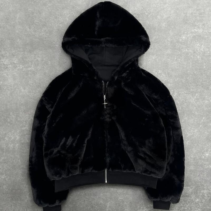 Europeisk och amerikansk höst- och vinterpersonlig varm dragkedja lös huvtröja