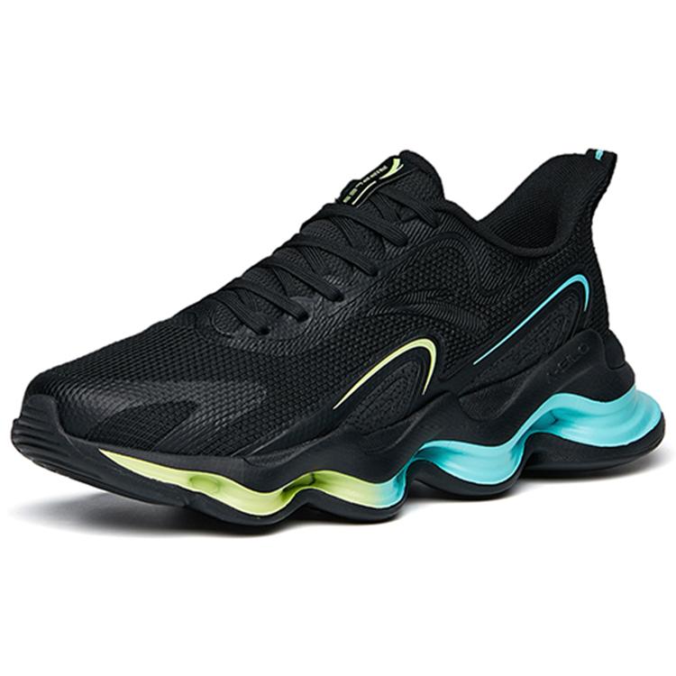 New Anta Running Collection Cushioning Anti Slip Wear Resistant Breathability Low Top Running Shoes Men's Black 112215555-1