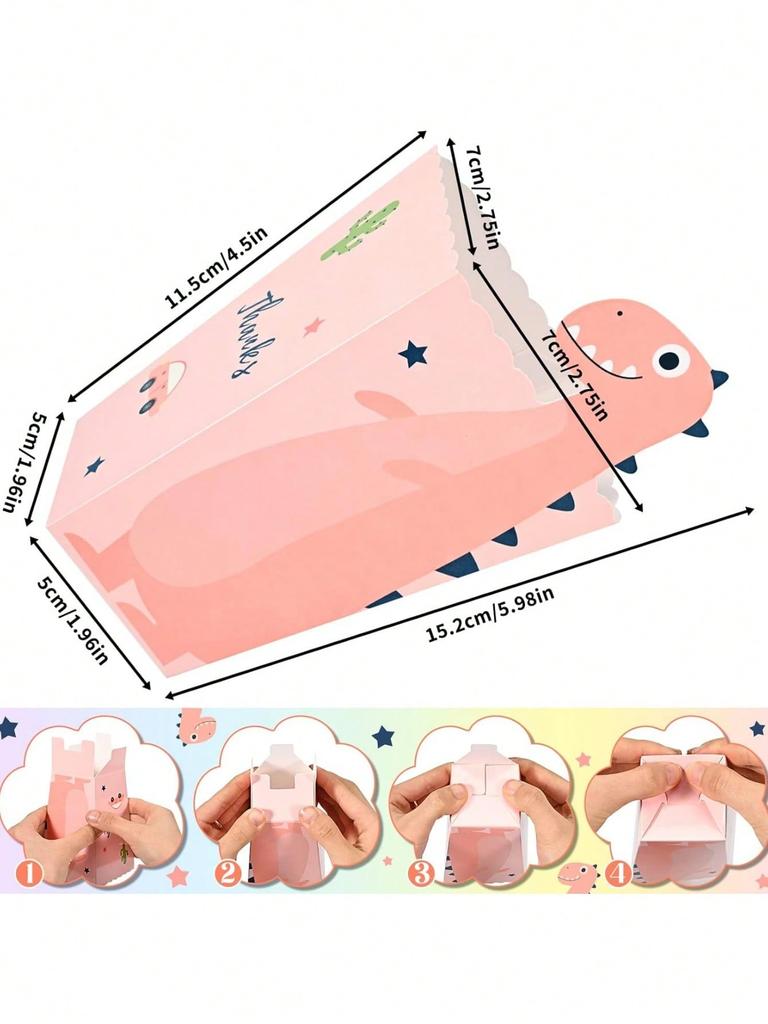 12/24 Piece Popcorn Box, Cute Dinosaur Party Popcorn Bag, Small Caramel Popcorn Box, Perfect for Party, Birthday, Family Party