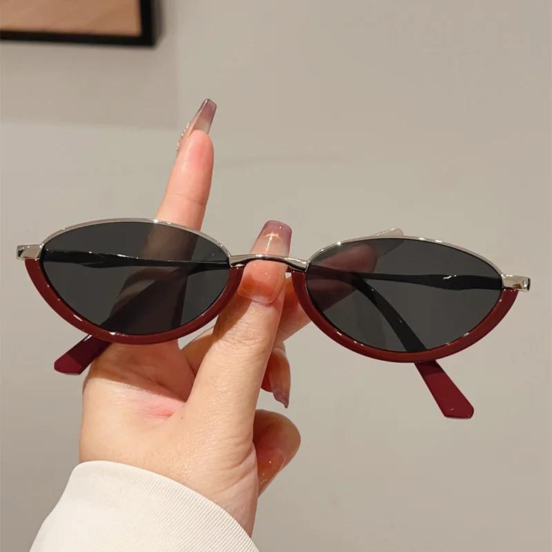 

Small Frame Luxurious Brand Designer Vintage Cat Eye Sunglasses Women For Men Metal Material Popular Sun Glasses Punk Sexy Ladies Eyeglasses As The Picture