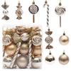 36PCS Electroplated Candy Cane Ornaments Shatterproof Lollipop Hanging Balls  Party Favors