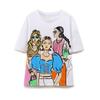 European American Summer New Women's Clothing Loose Ins Trendy Round Neck Girl Print Casual Short Sleeve T-shirt 0264357 250