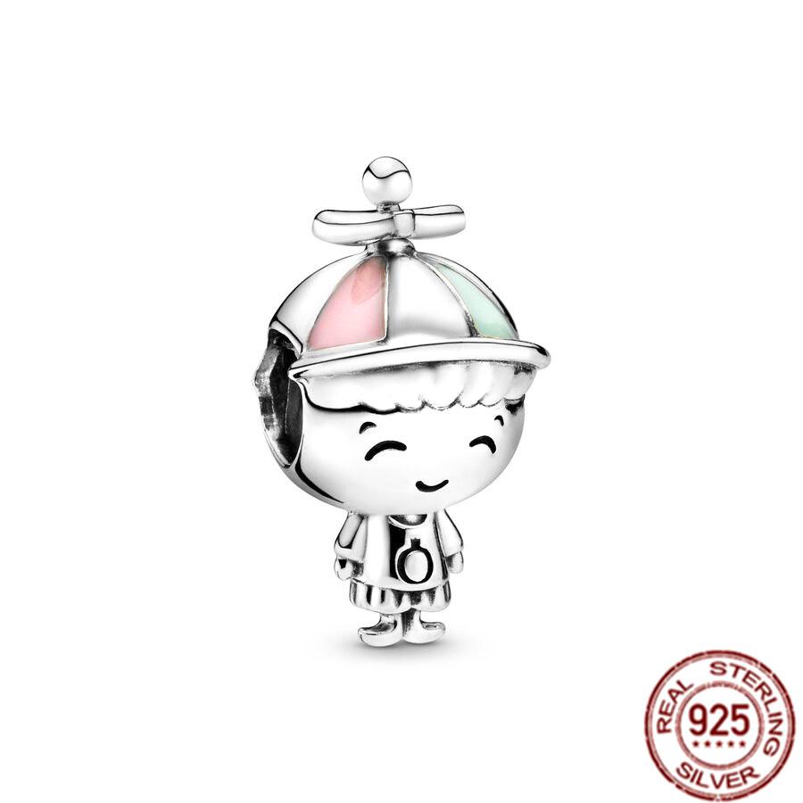 Het försäljning S925 Sterlingsilver Pojke- Flicka-Tonåring & Prinsesskrona Prins Hängberlock Smycken Pärlor Passar Original Armband