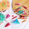 24Pcs Paper Drink Cocktail Parasols Umbrellas Luau Sticks Tropical Hawaiian Party Wedding Paper Umbrella Decor Bar Supplies