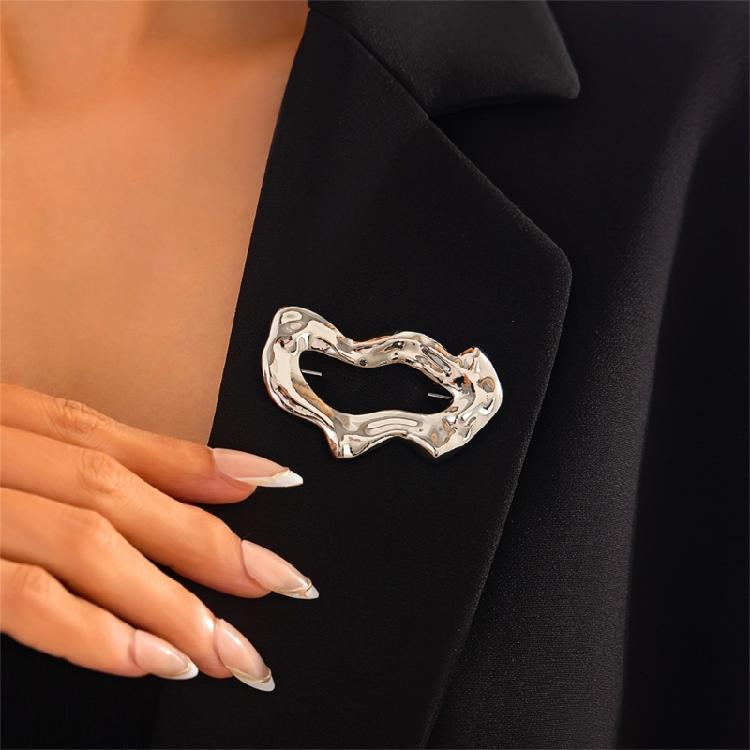 Delicate Hollow Pattern Alloy Brooch Eye Catching Lapel Pin Accessory For Women Seeking Unique Style Accent