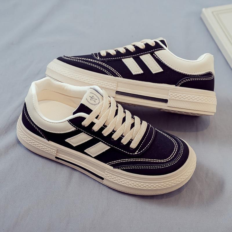 Spring and autumn new canvas shoes women's versatile flat-soled white shoes breathable student cloth shoes women's shoes autumn models