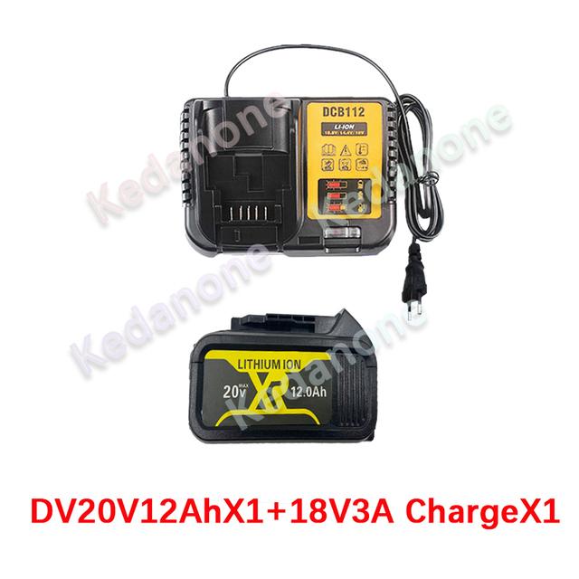20v 6000mah 8000mah 12000mah Li -Ion Battery For Dewalt Power Tools Replaceable Dcb205 Dcb201 Dcb203