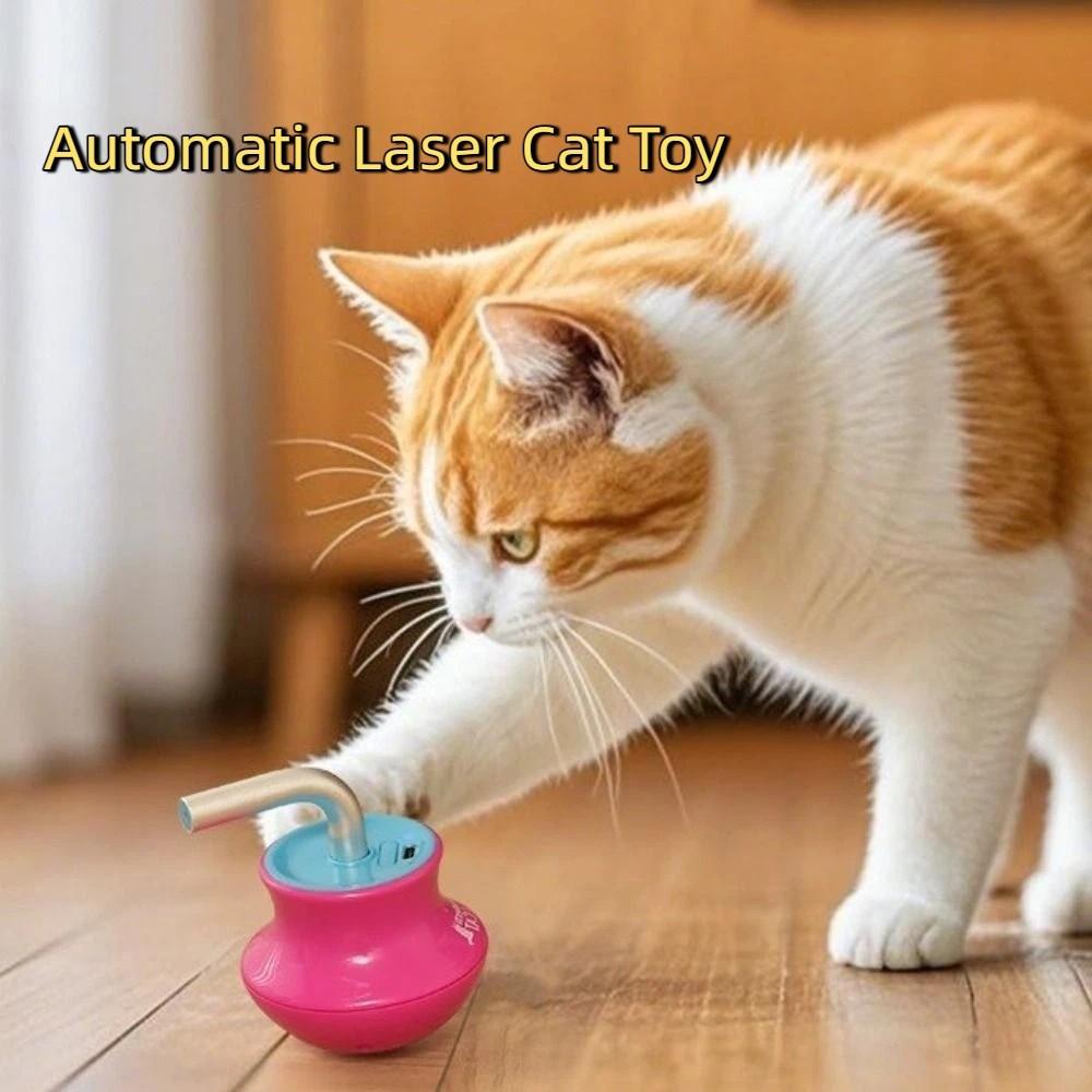 360° Rotation Automatic Laser Cat Toy USB Charging Anti-Collision Cat Tumbler Toy Infrared Laser Interactive Pet Toy