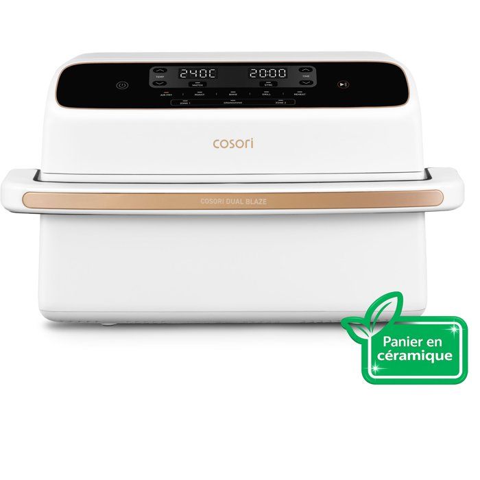 Friteuse sans huile COSORI - Air Fryer Dual Blaze Twinfry Compact - Capacité 8,6L - 4 résistances - Blanc - Image 5