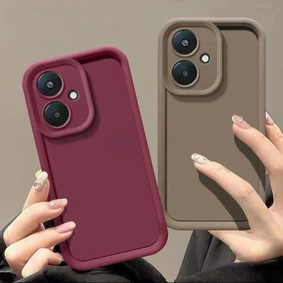 Einfarbige Kameraobjektiv Silikonhülle für Xiaomi Redmi 14C 13C 12C 12 10 9 8 8A 7 7A 6 6A 4G 5G Funda Rückseite