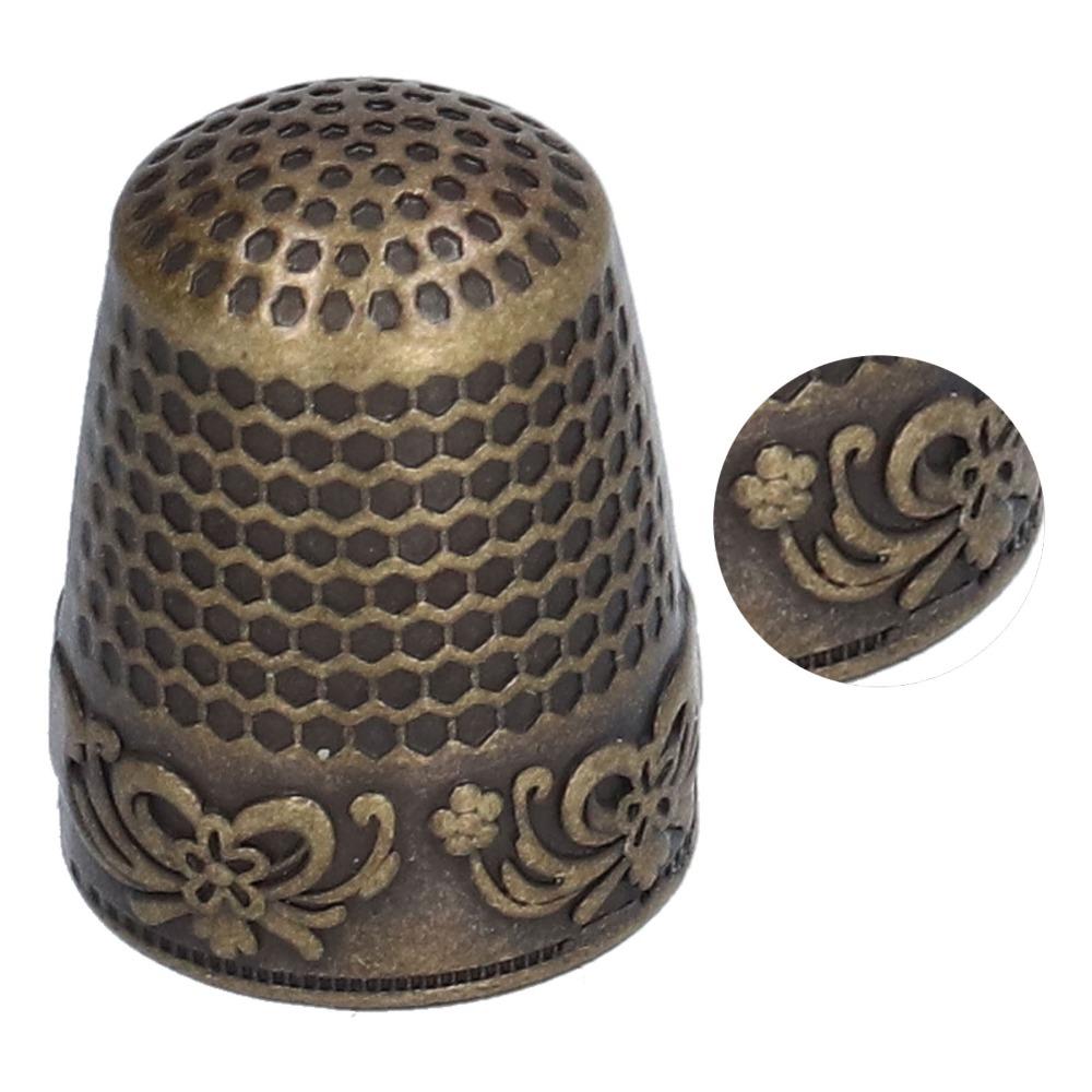 10pcs Vintage Bronze Sewing Thimbles Safe Grip Design Quilting Thimbles  For Home Use