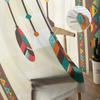 Indian Feather Ethnic Dreamcatcher Sheer Drapes for Living Room Decoration Window Curtains Kitchen Curtains