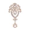 Gorgeous and Luxurious Drop-shaped Brooch Set with Diamonds, Trendy and Popular Alloy Clothing Accessory Pin