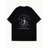 Oversized T Shirt Black Skeleton And Bats Print Just A Little Ray Of Pitch Black Graphic Tee For Casual Wear And Street Style