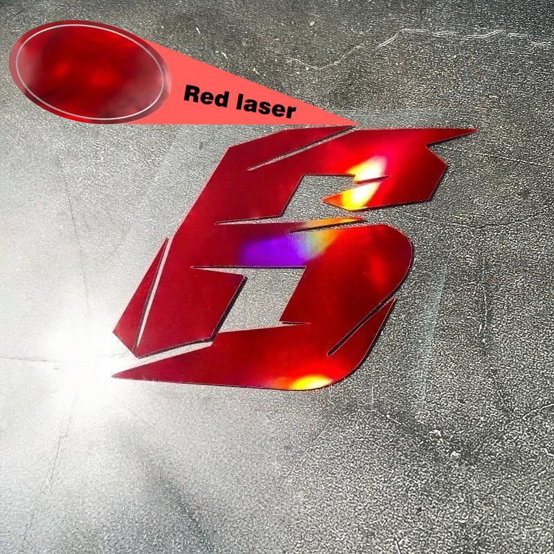 1 Stück 0 bis 9 Rote Laser-Zahl Motorradaufkleber Wasserdicht für DIY Motorrad Kraftstofftank Frontverkleidung Helm Kotflügel Vinylaufkleber