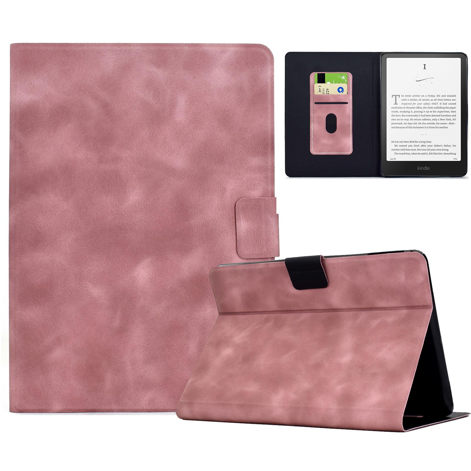 

Для Amazon Kindle Paperwhite 6 (2024) Чохол PU Шкіряний Чохол для Планшета з Відділеннями для Карт Pink