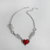 Red Heart Gothic Necklace Thorn Love Heart Necklace Creative Skull Claw Pendant  Y2K Accessories