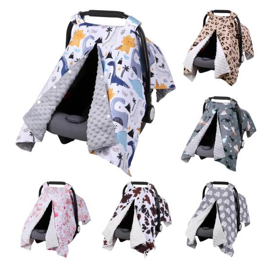Baby Carrier Cover with Peekaboo Opening Double-Layer Fabric Infant Car Seat Canopy Stroller Cover Nursing Cover