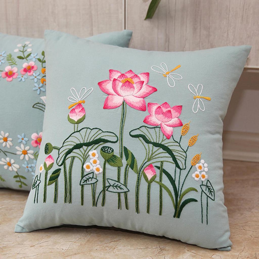 Embroidery Pillow Covers Kit Crafts Sofa Decoration Sewing Supplies for Beginners