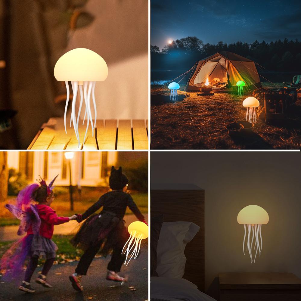 Jellyfish Night Light With Remote Control Rechargeable RGB Gradient Jellyfish Bedside Lamp  For Christmas Gifts