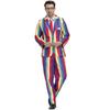 M-XL Herren Retro Disco Gestreift Persönlichkeit Feiertagsparty Anzug - Regenbogen, Herren Halloween Kostüm