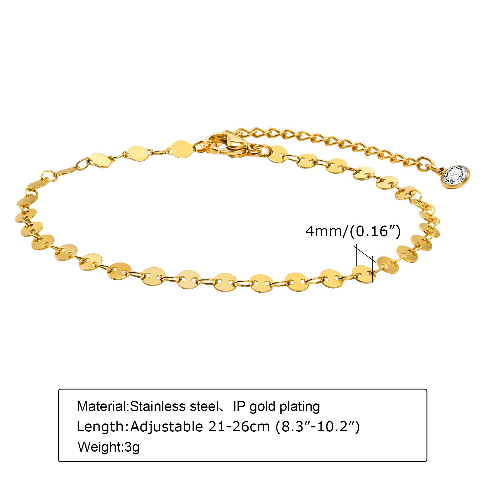 

Women s Waterproof Stainless Steel Dainty Bead Charm Chain Anklet Jewelry, Gold Color Minimalist Anklets For Daily Beach Holiday