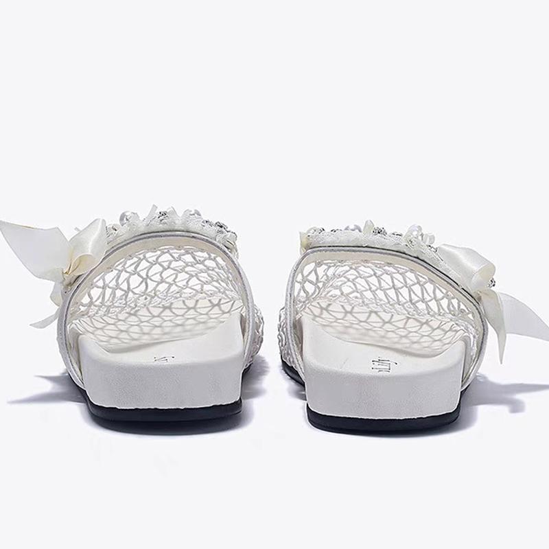 Flats Women Slippers Crystal Shoes Slingback Casual Shoes Summer Cozy Woman Sandals 2025 Designer Trend Zapatos Female