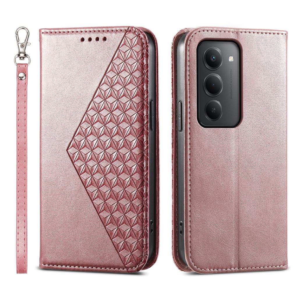 For Xiaomi Redmi 15 5G (Global) (169mm) Case Calf Texture PU Leather Wallet Phone Cover with Wrist Strap