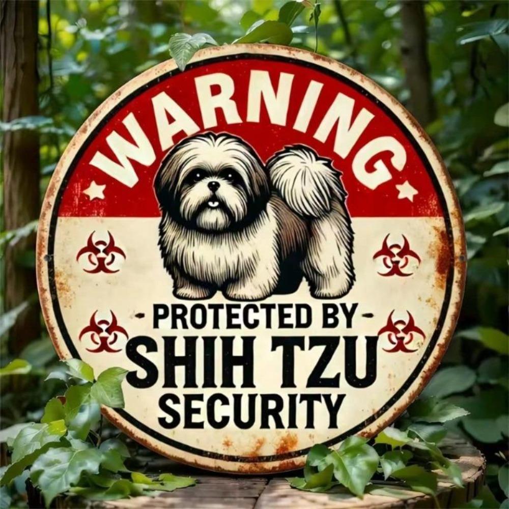 Vintage Tin Shih Tzu Dog Metal Wall Art Home Bar Garage Decor Sign