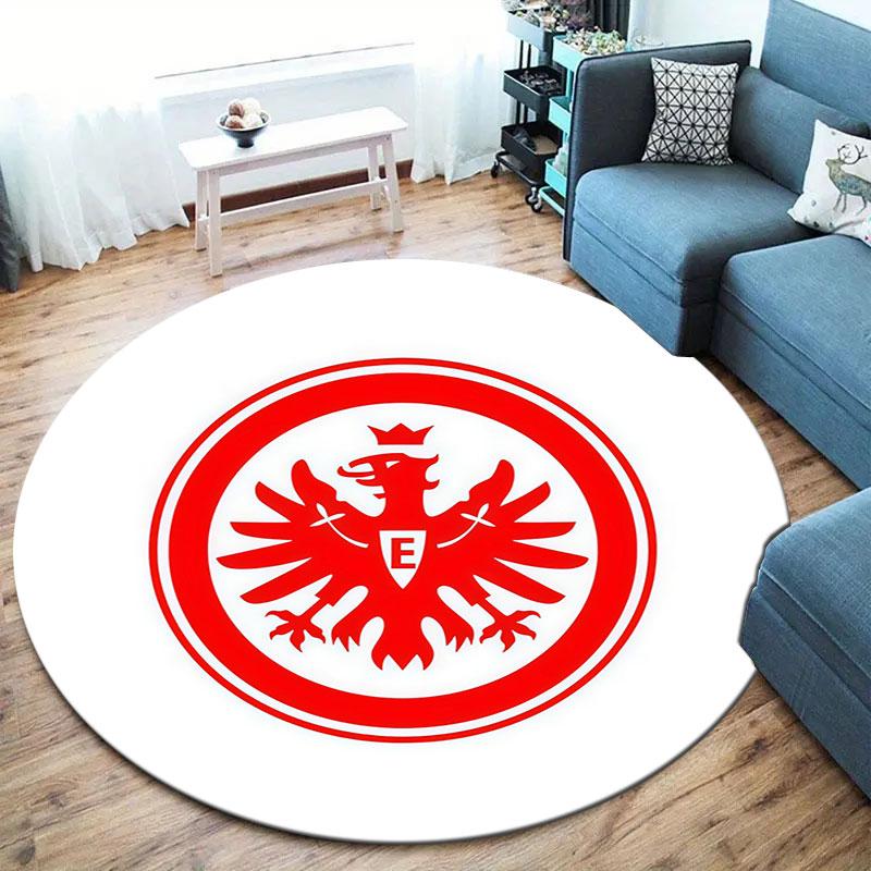 Eintracht Frankfurt Round Area Rug,Carpet Rug for Living Room Bedroom Sofa Playroom Decor,Non-slip Floor Mat