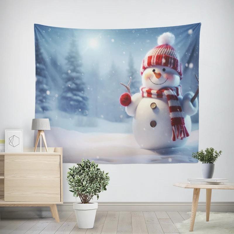 Новогодний рождественский милый узор снеговика для гостиной и спальни — фото 15