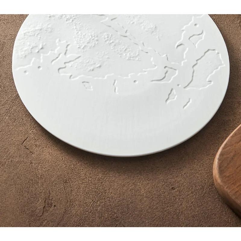 Rock Pattern Map Ceramic Flat Plate Shallow el Restaurant Household Dish Western Food Plate