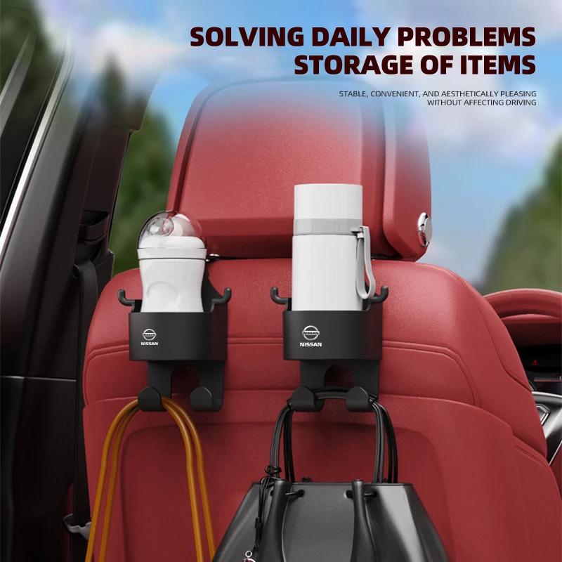 Car Seat Back Water Cup Holder Hook Storage Box Vehicle Drinks Storage Hanger For Nissan X J10 J11 Trail Tiida Juke Teana Pulsar