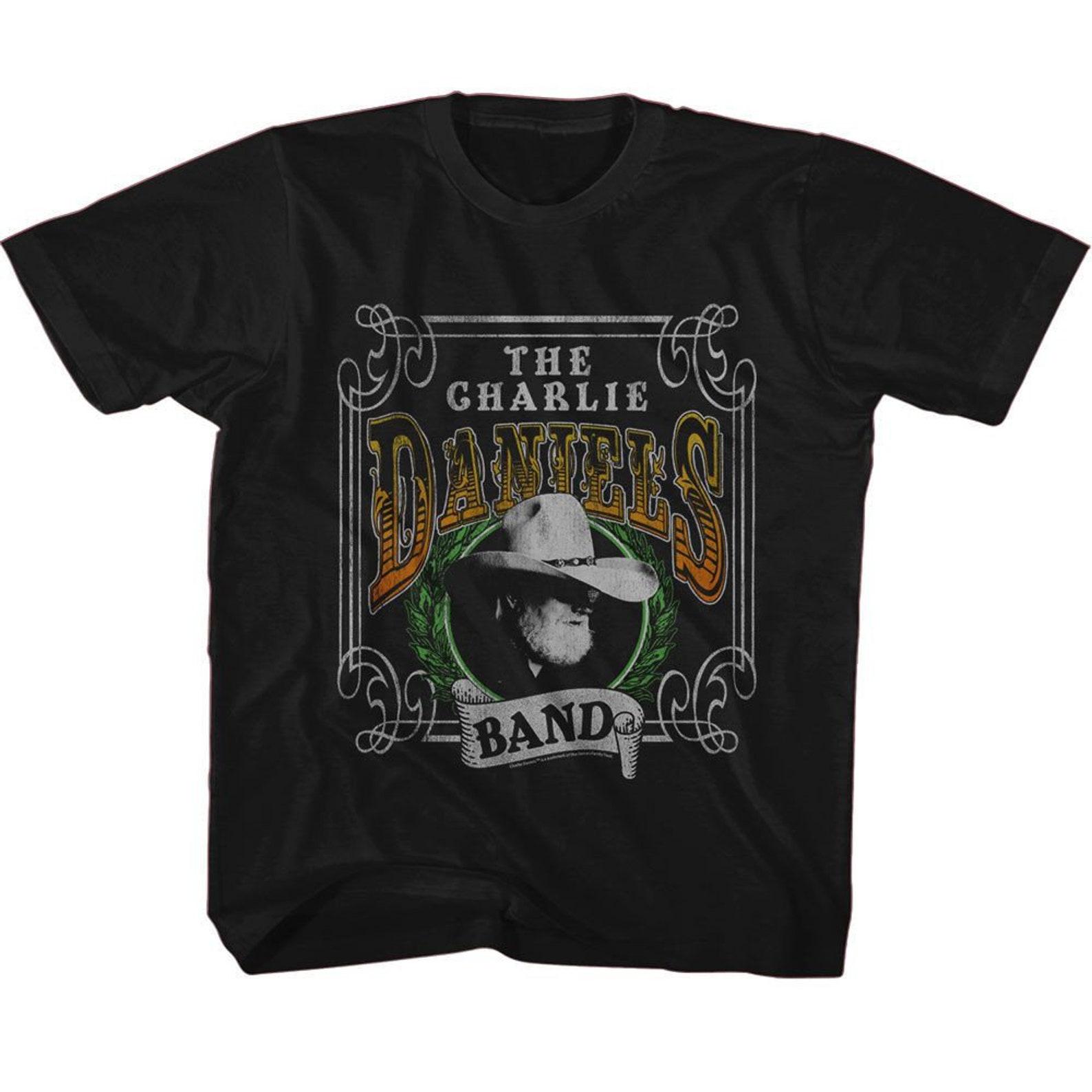 Charlie Daniels Band Yucca Leaves Black Youth T-Shirt 2XL