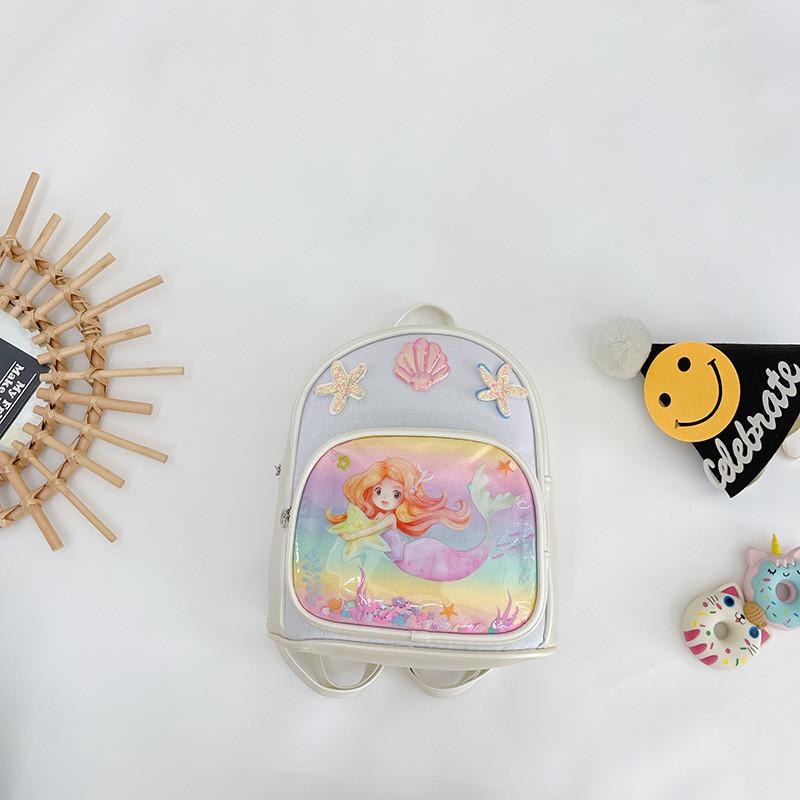 Cute Shell Starfish Decoration Mermaid Cartoon Pattern Backpack Children