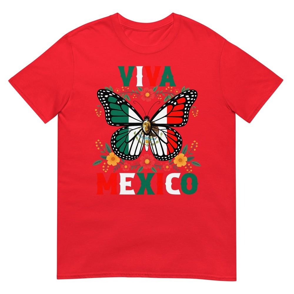 Viva Mexico Mexican Butterfly Independence Day Flag Mexico Tshirt S