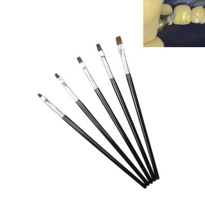 5 Pièces Stylos Pinceaux en Résine Dentaire Remodelage Dents en Porcelaine Nylon Odontologie Adhésif Composite Ciment Outils Nail Art Peinture DIY