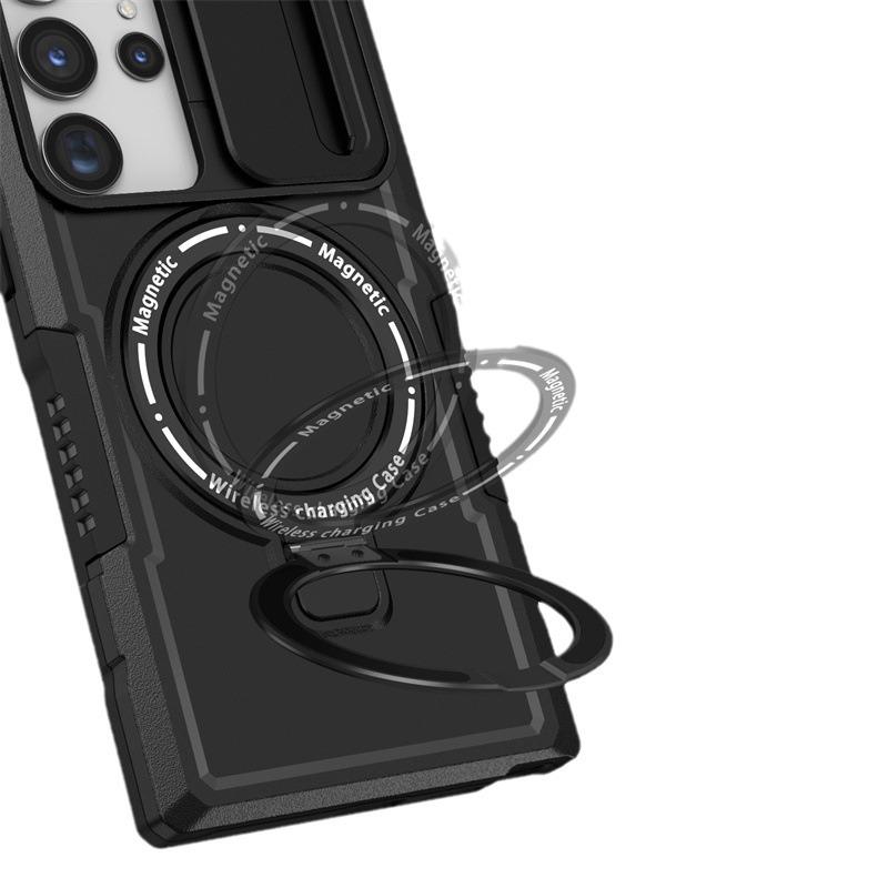 New Model Suitable for Samsung S25 Ultra Fulcrum Magnetic Push Window Mobile Phone Case Note20U Anti Fall Bracket Protection Case