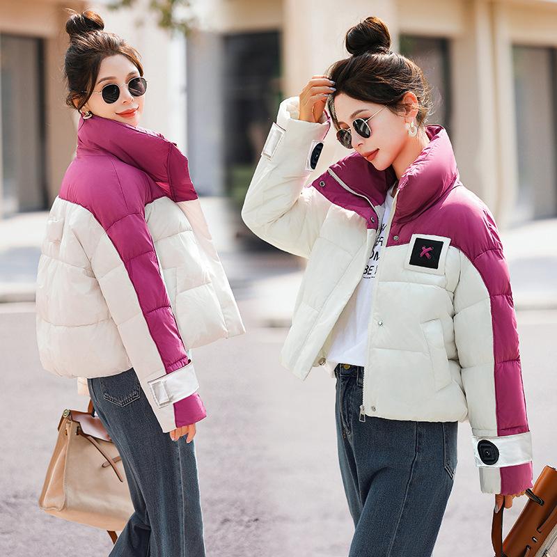 Short Cotton Clothes, Color Matching Bread Clothes, Winter New Warm and Thickened Personalized Jacket