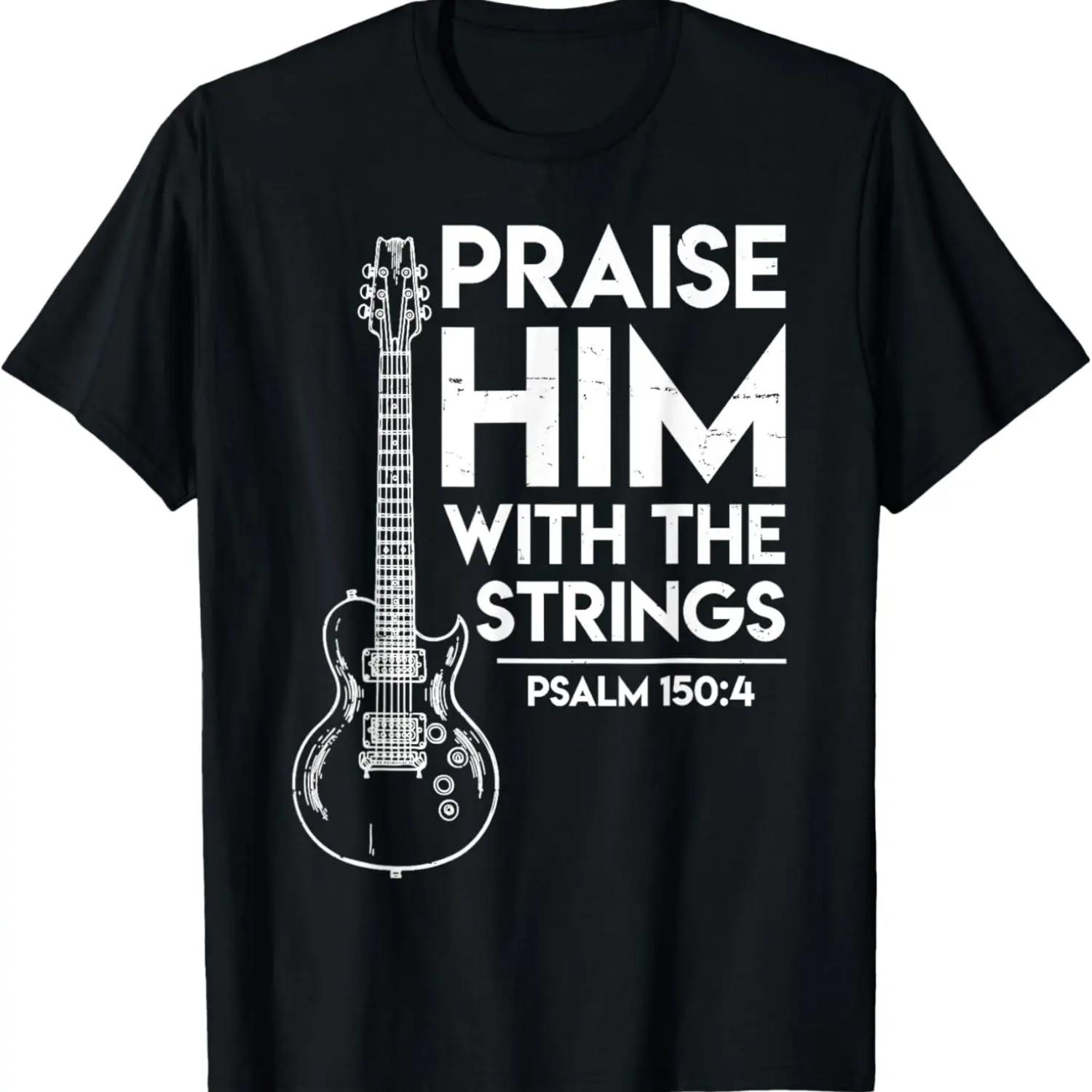 Praise Him Christian Worship Gifts Electric Guitar Jesus 3 T-Shirt XXXXXL чёрный