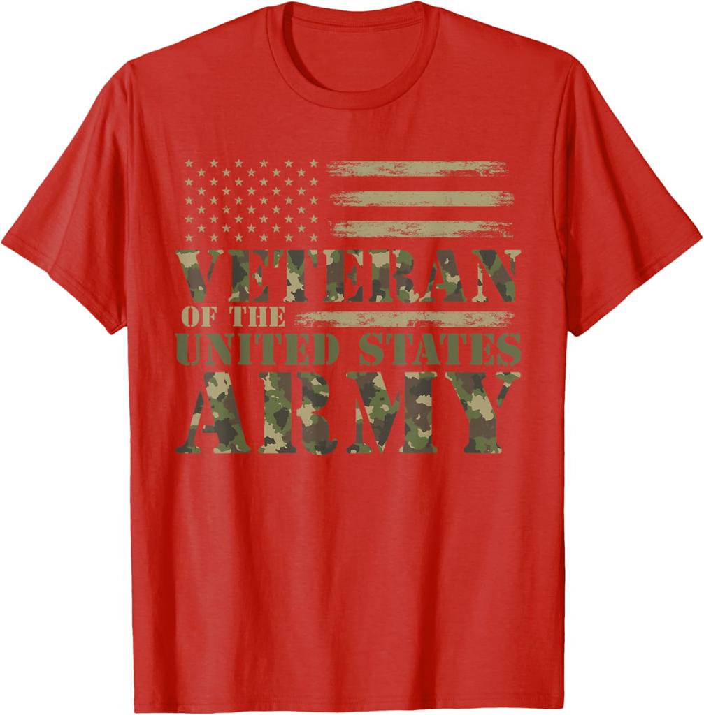 Veteran of The US Army Camouflage US Flag Veteran TShirt 100 Cotton ONeck Short Sleeve Summer Casual Mens Tshirt Streetwear